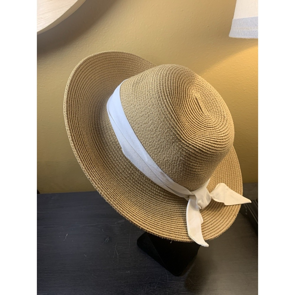 Womens Mens Wide Brim Straw Panama Hat Fedora Summer Beach Sun Hats UPF Straw M